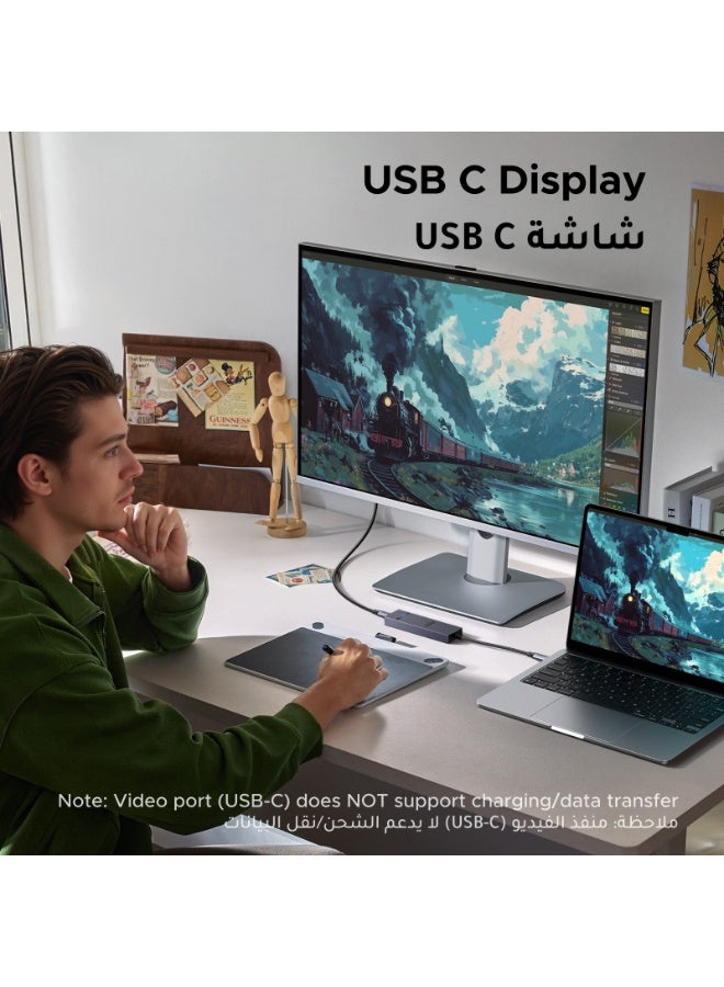 يو جرين محول USB-C متعدد المنافذ 6 في 1، مخرج فيديو USB-C بدقة 4K@60Hz، 4 منافذ USB بسرعة نقل 10Gbps (2× USB-C + 2× USB-A)، شحن سريع Power Delivery بقدرة 100 واط، هيكل من الألومنيوم، متوافق مع ماك بوك برو، ماك بوك آير، دِل XPS 13، لينوفو ثينك باد X1 نانو - Image 3